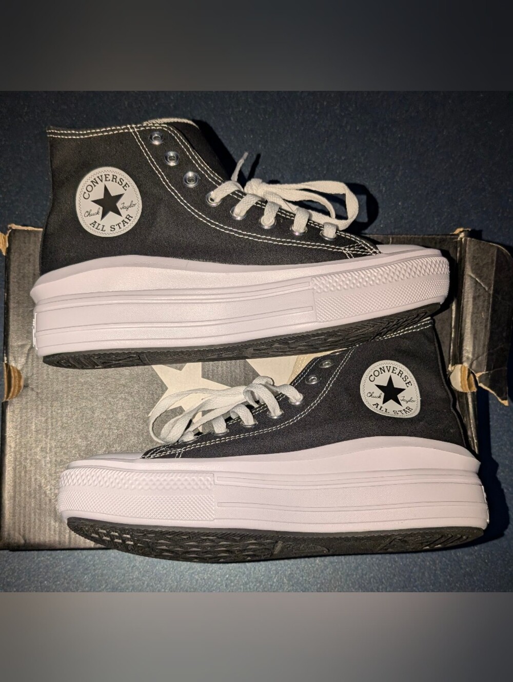 NIB Converse Chuck Taylor All Star Move Platform High Top Black Sneaker 9W